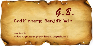 Grünberg Benjámin névjegykártya